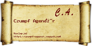Czumpf Agenór névjegykártya